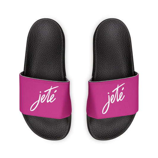 YOUTH SIZES - “Jeté” Official Logo Dance -Inspired Custom Footwear | Youth Sandal Slides with Removable Straps