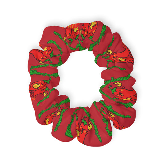 “What's a Pepper's Favorite Dance? Salsa!” Scrunchie – Funny Dance Pun Hair Accessory with Cute Pepper Graphic
