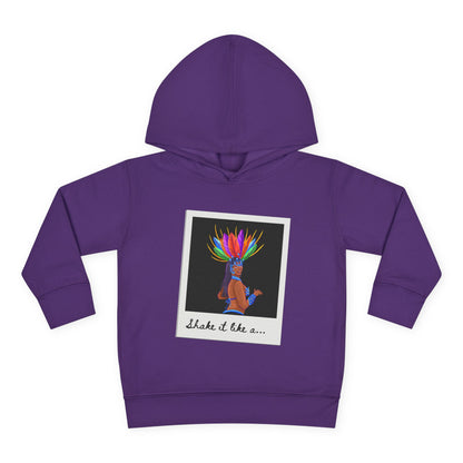 "Shake It Like a..." Toddler Pullover Hoodie – Carnival Samba Dancer Graphic Fleece Sweatshirt for Kids