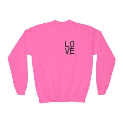 "LOVE Dance" Youth Crewneck Sweatshirt – Script Letter Graphic Dance Lover Pullover
