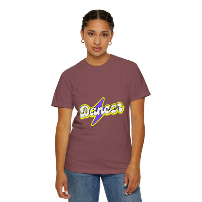 "Dancer" Unisex Garment-Dyed T-Shirt – Superhero-Style Bold Graphic Tee – Dance Power Shirt for Performers & Movers