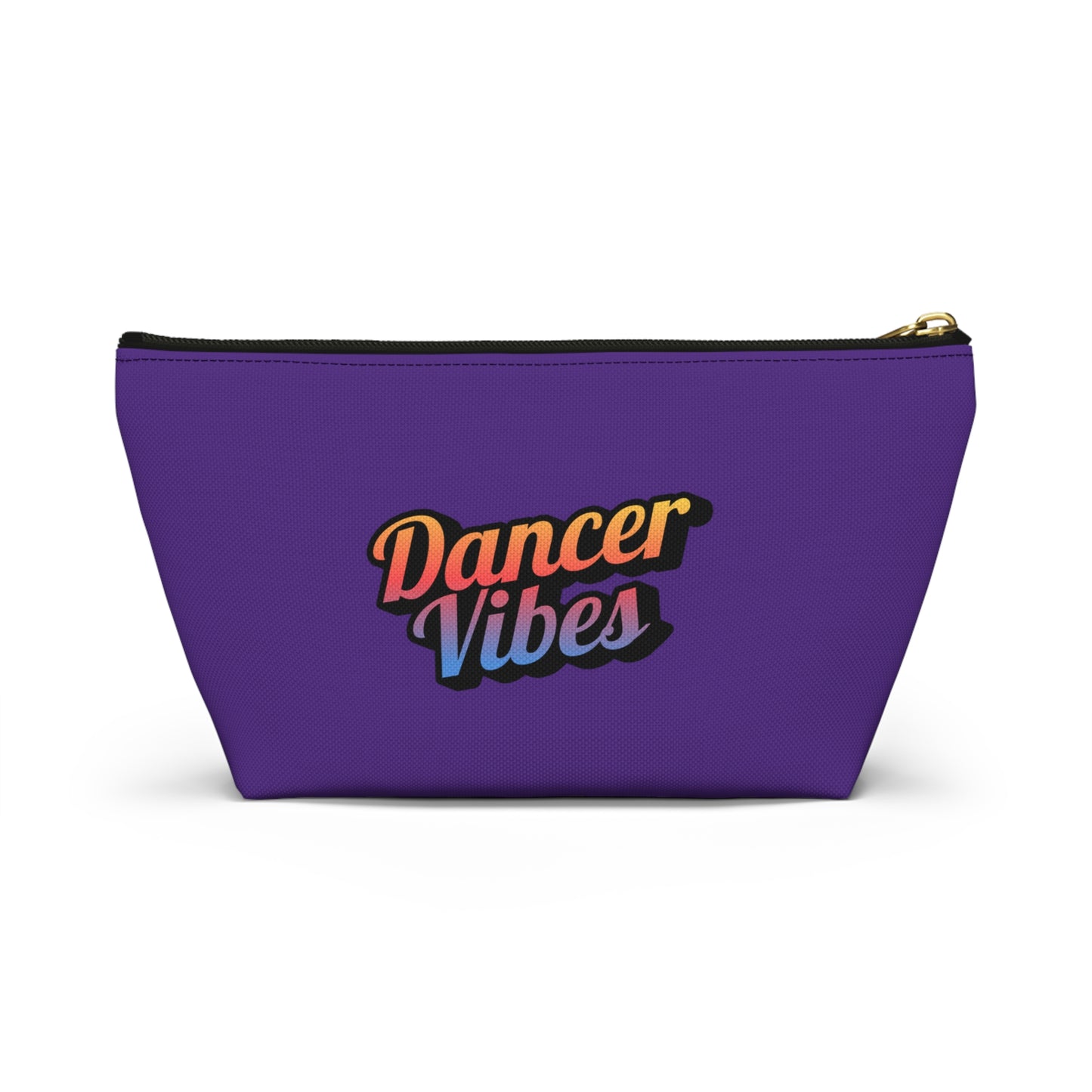 "Dancer Vibes" Makeup Bag – Colorful Text-Based Dance Graphic – Fun Dance-Themed Zipper Pouch for Cosmetics, Accessories & Travel Essentials