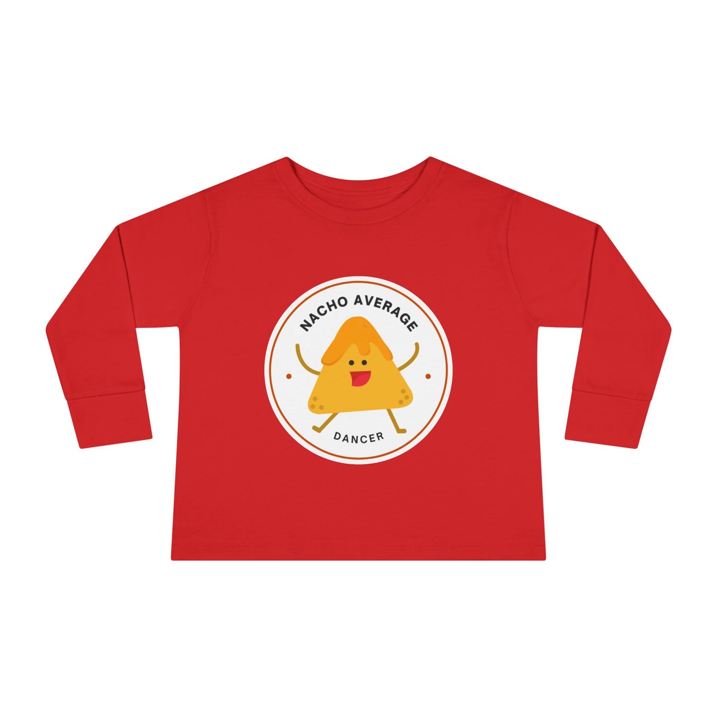 "Nacho Average Dancer" Toddler Dance T-Shirt – Cute Nacho Graphic Long Sleeve Tee for Kids