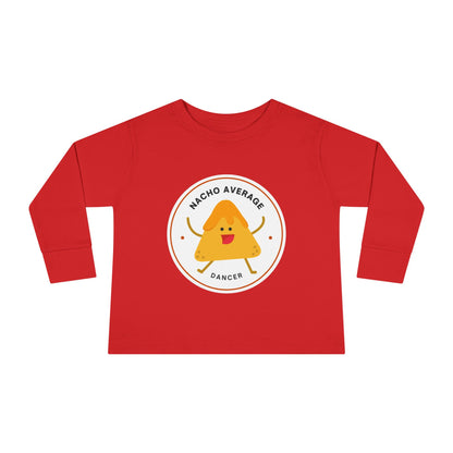 "Nacho Average Dancer" Toddler Dance T-Shirt – Cute Nacho Graphic Long Sleeve Tee for Kids