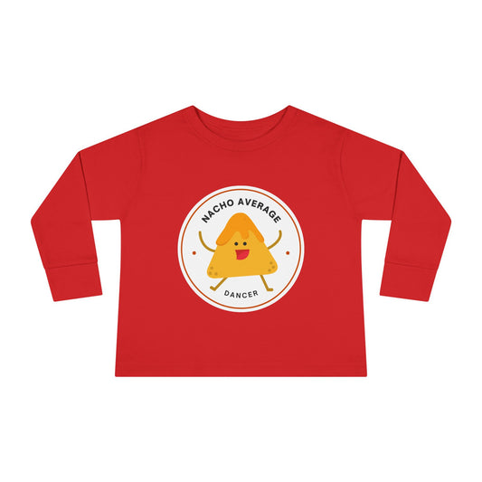 "Nacho Average Dancer" Toddler Dance T-Shirt – Cute Nacho Graphic Long Sleeve Tee for Kids