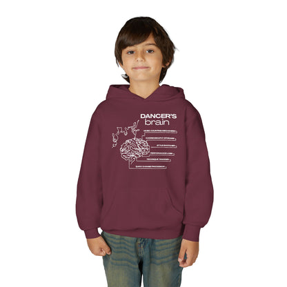 “Dancer’s Brain” Unisex Youth Hoodie with Funny Dance Brain Graphic – Personalized Dance Hoodie for Kids & Teens, Custom Name or Studio Option