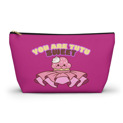 "You Are Tutu Sweet" Accessory Pouch & Makeup Bag – Kawaii Cupcake with Tutu Graphic