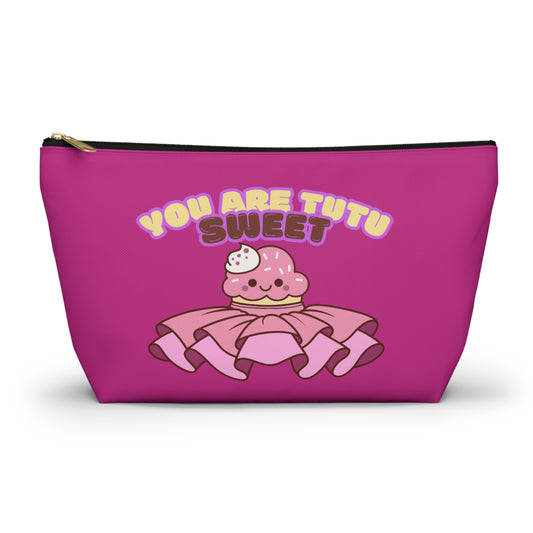 "You Are Tutu Sweet" Accessory Pouch & Makeup Bag – Kawaii Cupcake with Tutu Graphic