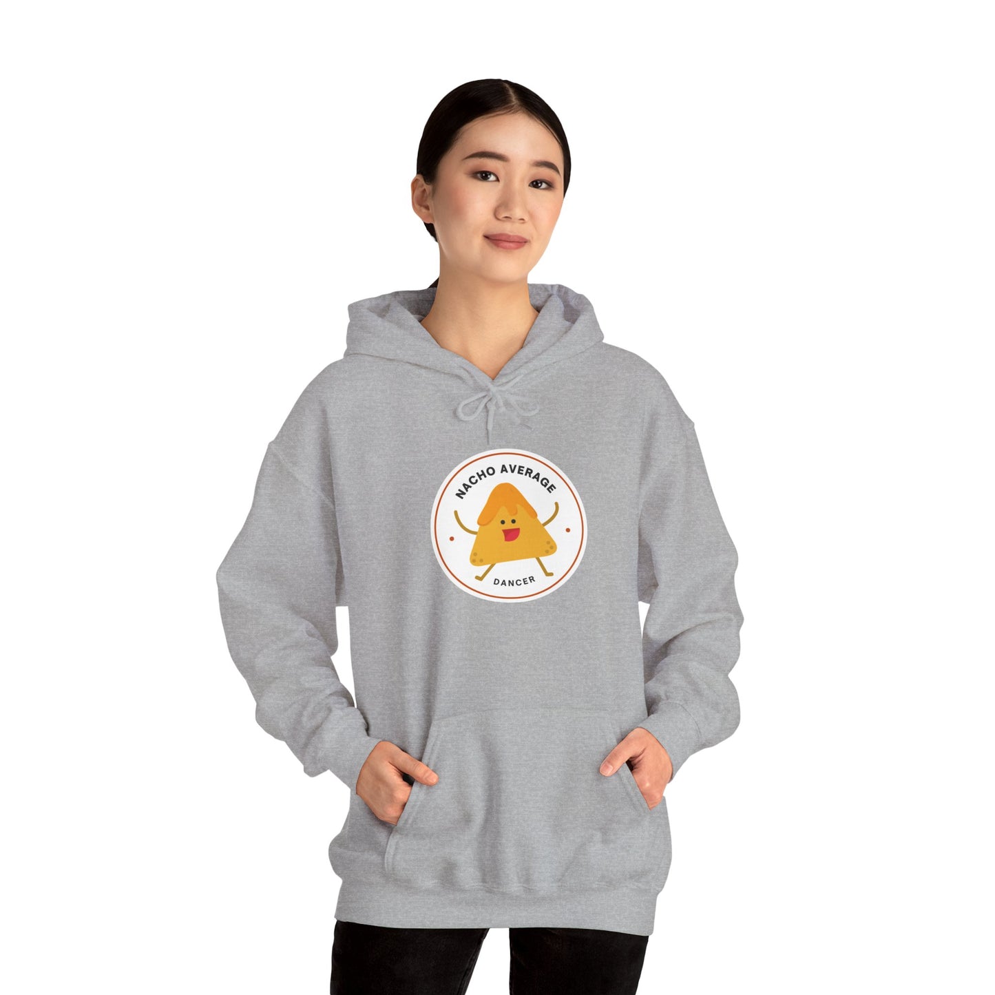"Nacho Average Dancer" Unisex Hooded Sweatshirt – Funny Dance Pun Hoodie with Cute Nacho Graphic | Cozy Gift for Dancers & Food Lovers