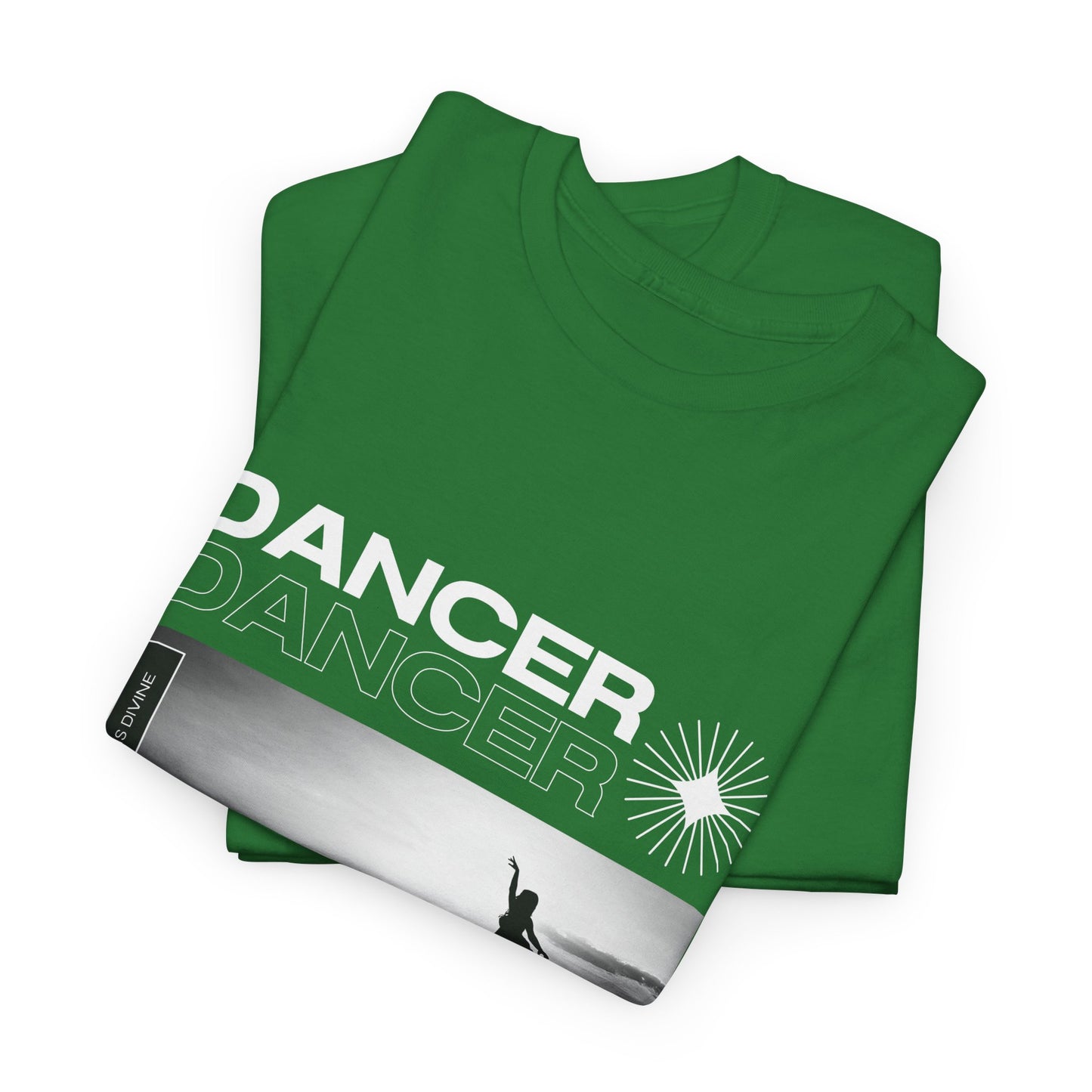 "Dancer" Arabesque Beach Scene Unisex Heavy Cotton Tee – Streetwear-Inspired Ballet Dance Graphic T-Shirt