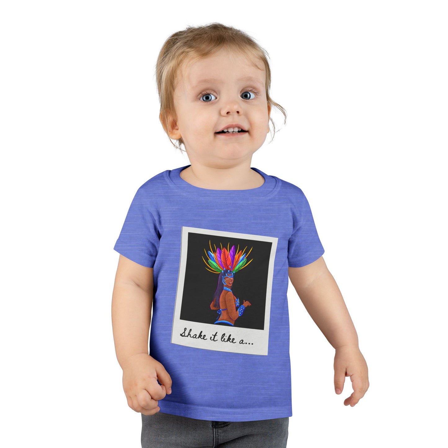 "Shake It Like a..." Toddler Dance T-Shirt – Carnival-Inspired Samba Dancer Graphic Short Sleeve Tee for Kids