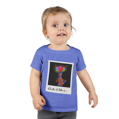 "Shake It Like a..." Toddler Dance T-Shirt – Carnival-Inspired Samba Dancer Graphic Short Sleeve Tee for Kids