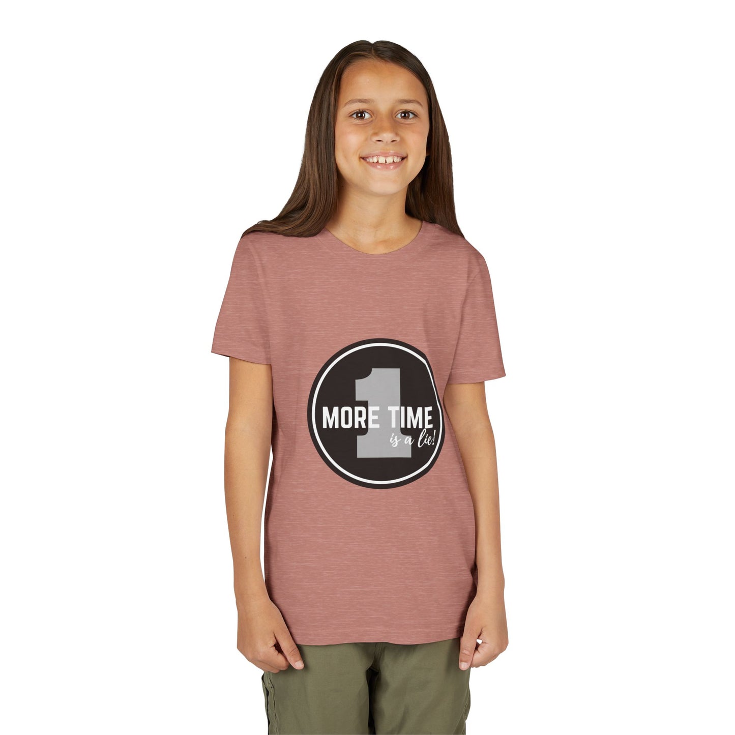 “One More Time is a Lie” Bold Emblem Dancer Graphic T-Shirt for Kids – Funny Dance Rehearsal Shirt - Youth Dance Tee