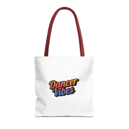 "Dancer Vibes" Canvas Tote Bag – Bold Dance-Themed Text Graphic Bag for Dancers, Students & Everyday Use