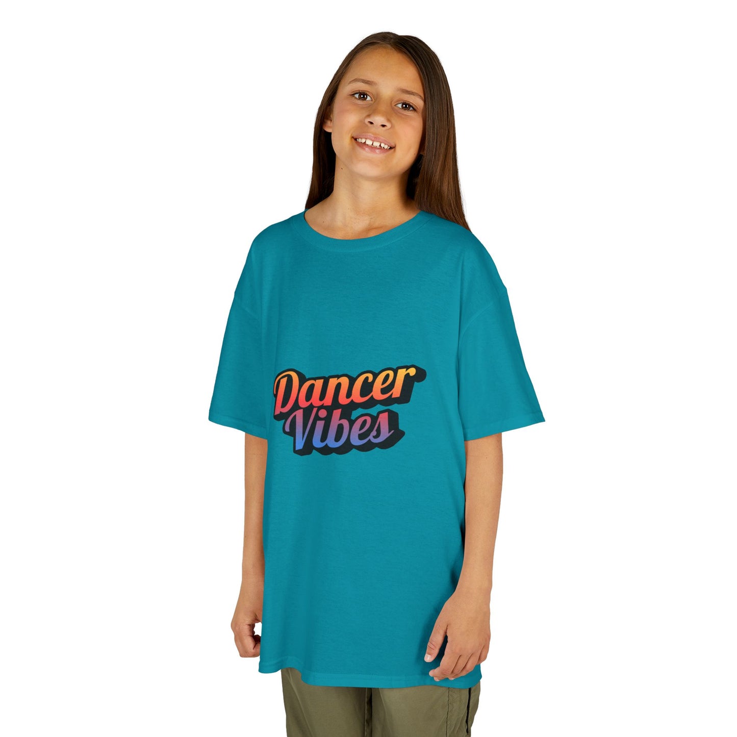“Dancer Vibes” Colorful Graphic Tee for Kids | Dance-Themed Short Sleeve Shirt - Youth Dance T-Shirt