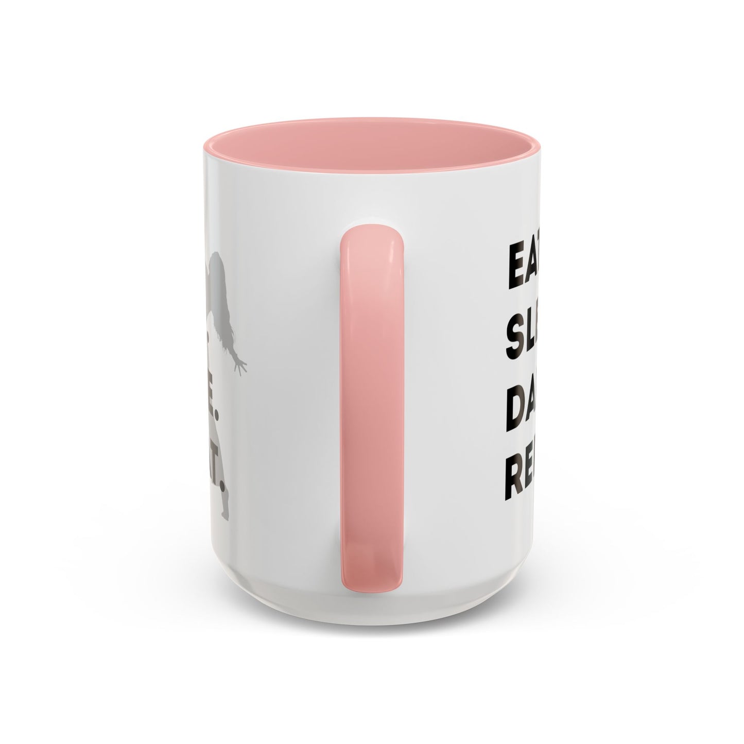 "Eat Sleep Dance Repeat" Accent Coffee Mug – Gray Dancer Graphic Ceramic Mug for Dance Lovers