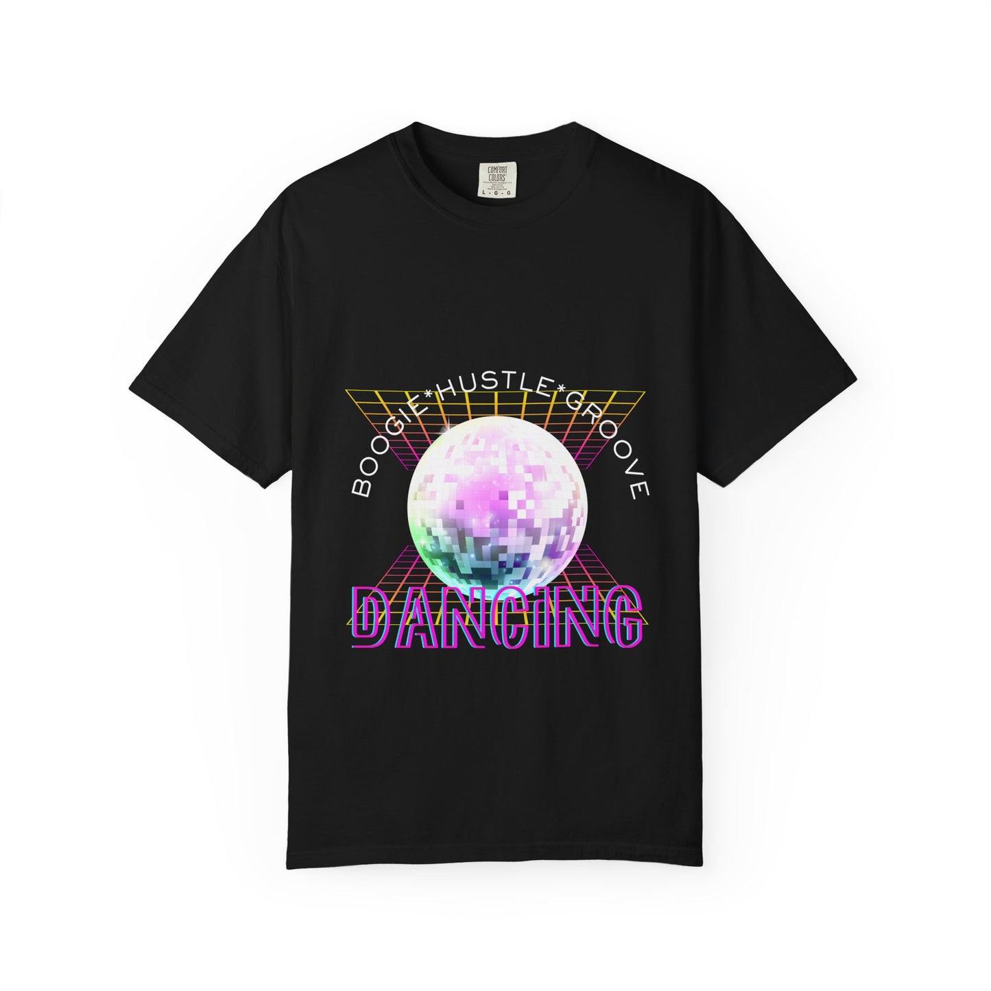 "Boogie, Hustle, Groove - Dancing" Streetwear Dance Graphic – Unisex Garment-Dyed T-Shirt