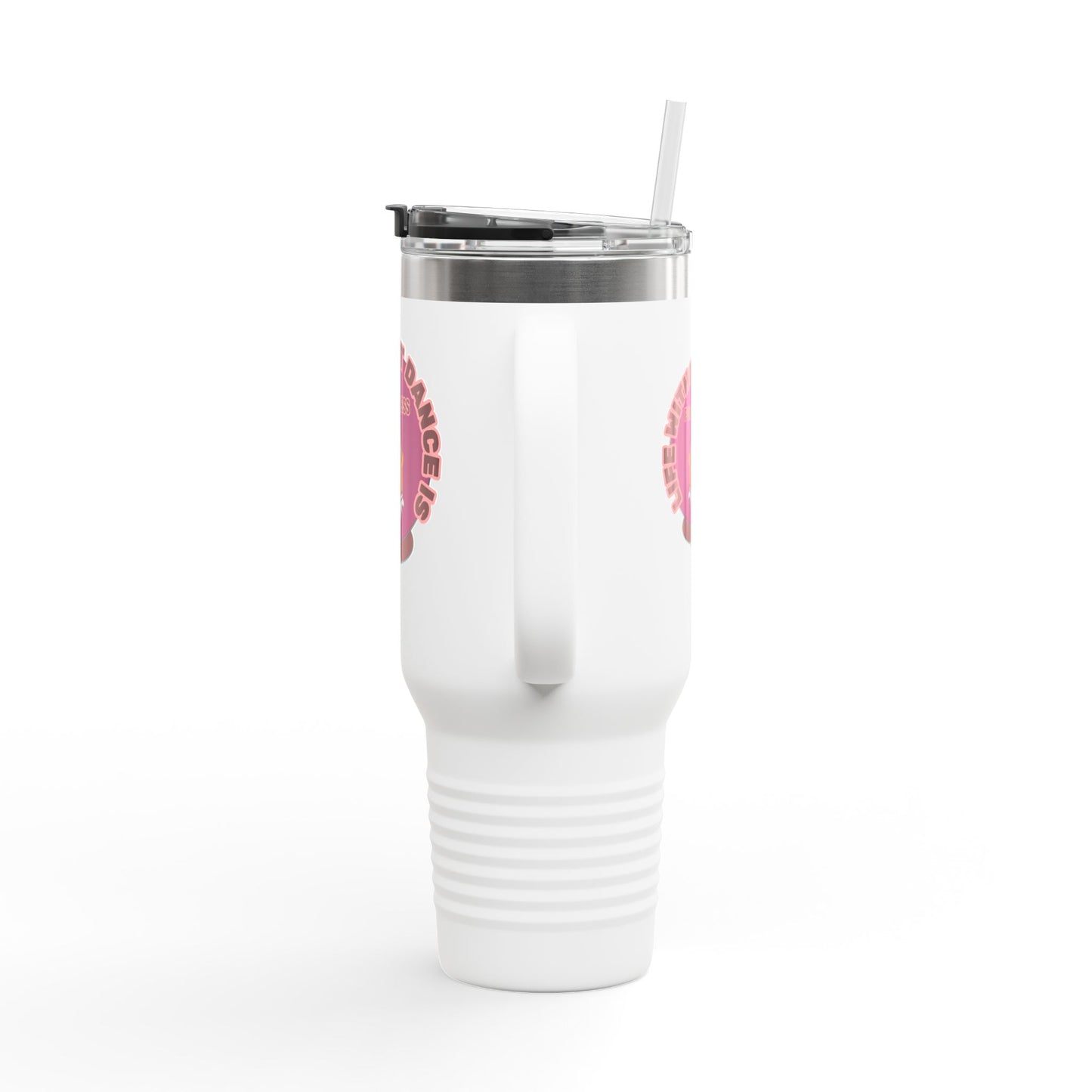 "Life Without Dance is Pointeless" 40oz Insulated Travel Mug – Cute Capybara Dance Graphic Stainless Steel Tumbler for Dancers & Dance Lovers