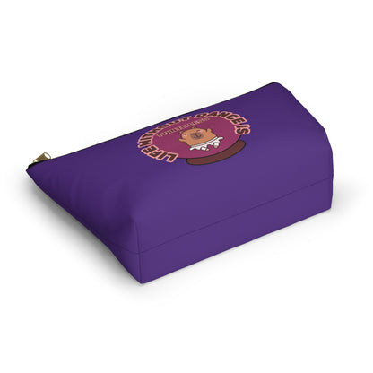 "Life Without Dance is Pointeless" Makeup Bag – Cute Dancing Capybara Graphic – Funny Ballet-Themed Zipper Pouch for Cosmetics, Accessories & Gifts