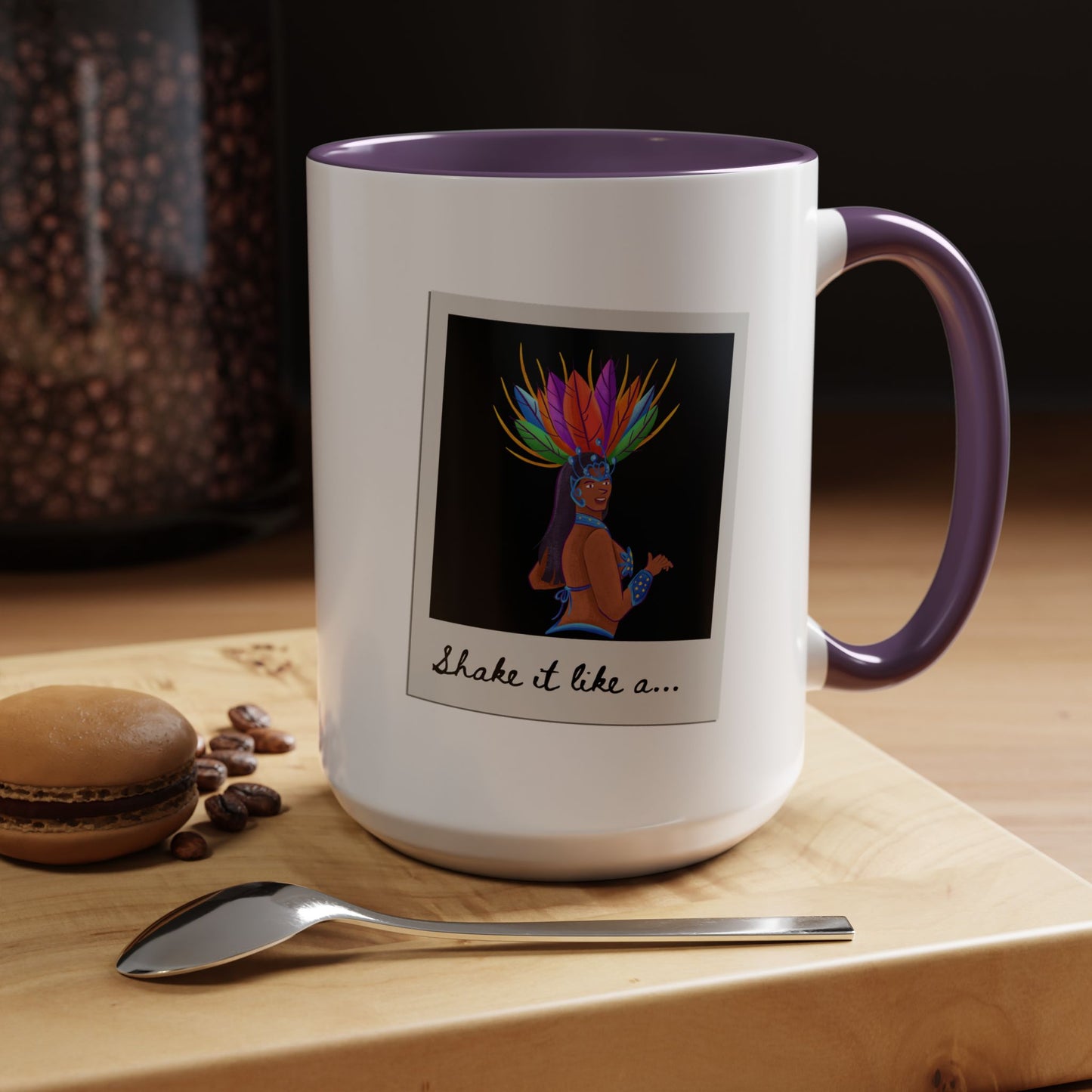 "Shake It Like a..." Accent Coffee Mug – Fun Dance Quote Ceramic Mug for Dancers and Music Lovers