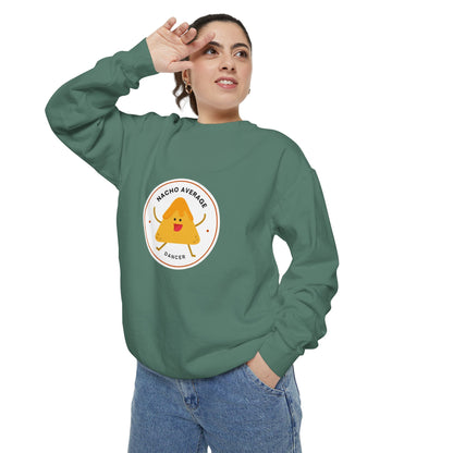"Nacho Average Dancer" Unisex Lightweight Crewneck Sweatshirt – Cute Dance Pun Pullover with Fun Nacho Graphic for Dancers & Foodie Fans
