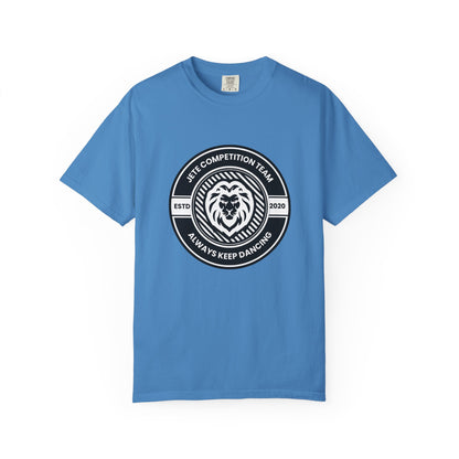"Jeté Competition Team,  Always Keep Dancing" Unisex Garment-Dyed T-Shirt – Collegiate-Style Dance Graphic Tee – Shirt for Dancers & Teams