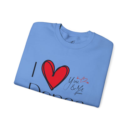 "I Love Dance" Unisex Crewneck Sweatshirt – Hand-Drawn Heart & Note Graphic Dance Lover Pullover