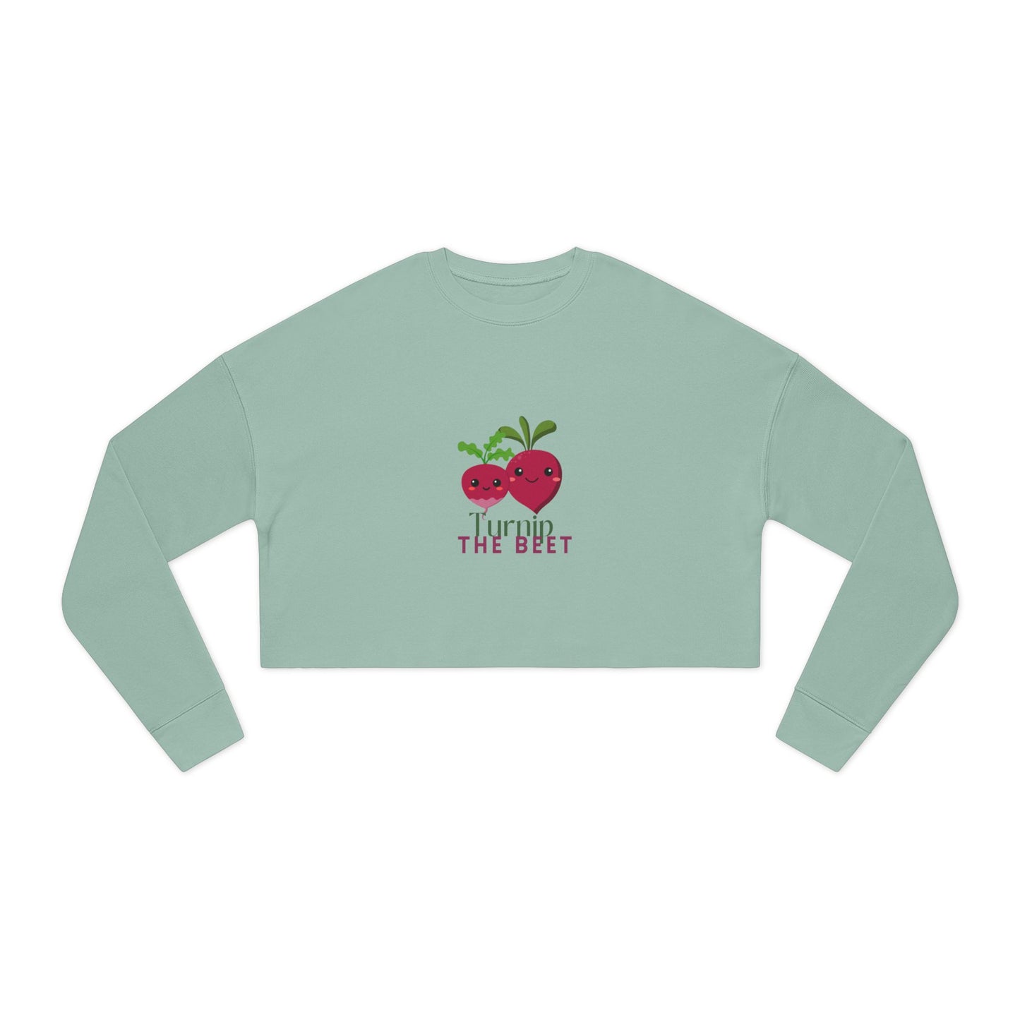 "Turnip the Beet" Women’s Cropped Dance Sweatshirt – Cute Veggie Graphic | Funny Dance Pun Apparel for Dancers & Music Lovers