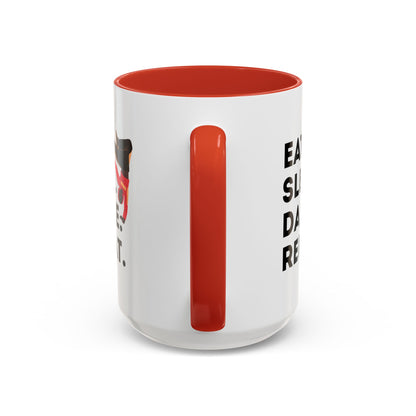 "Eat Sleep Dance Repeat" Accent Coffee Mug – Bold B-Boy Graphic Ceramic Mug for Hip Hop Dancers