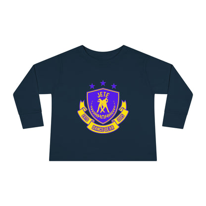 "Jeté Dance Gear" Toddler Dance T-Shirt – Collegiate-Inspired Dancer Graphic Long Sleeve Tee for Kids