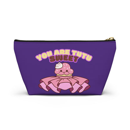 "You Are Tutu Sweet" Accessory Pouch & Makeup Bag – Kawaii Cupcake with Tutu Graphic