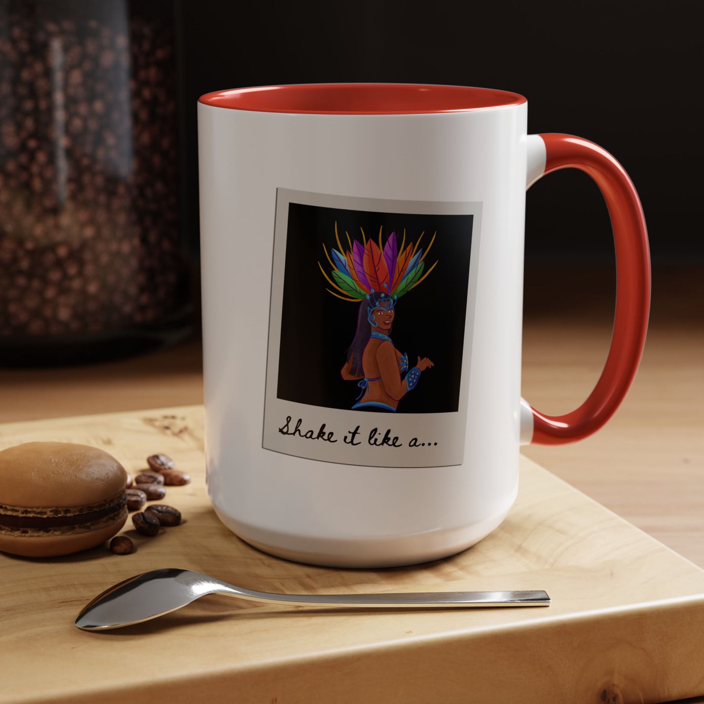 "Shake It Like a..." Accent Coffee Mug – Fun Dance Quote Ceramic Mug for Dancers and Music Lovers