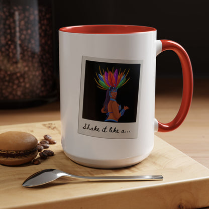 "Shake It Like a..." Accent Coffee Mug – Fun Dance Quote Ceramic Mug for Dancers and Music Lovers