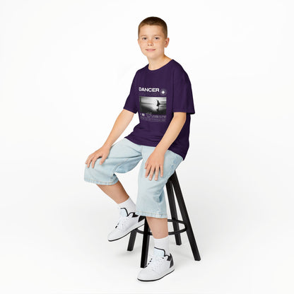"Dancer" Arabesque on the Beach – Youth Short Sleeve Dance Tee in Streetwear-Inspired Style