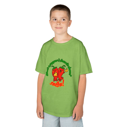 "What’s a Pepper’s Favorite Dance? Salsa!" Youth Short Sleeve Tee – Funny Dance Shirt with Cute Pepper Graphic for Kids