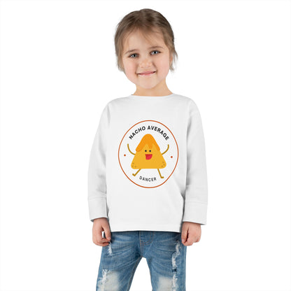 "Nacho Average Dancer" Toddler Dance T-Shirt – Cute Nacho Graphic Long Sleeve Tee for Kids