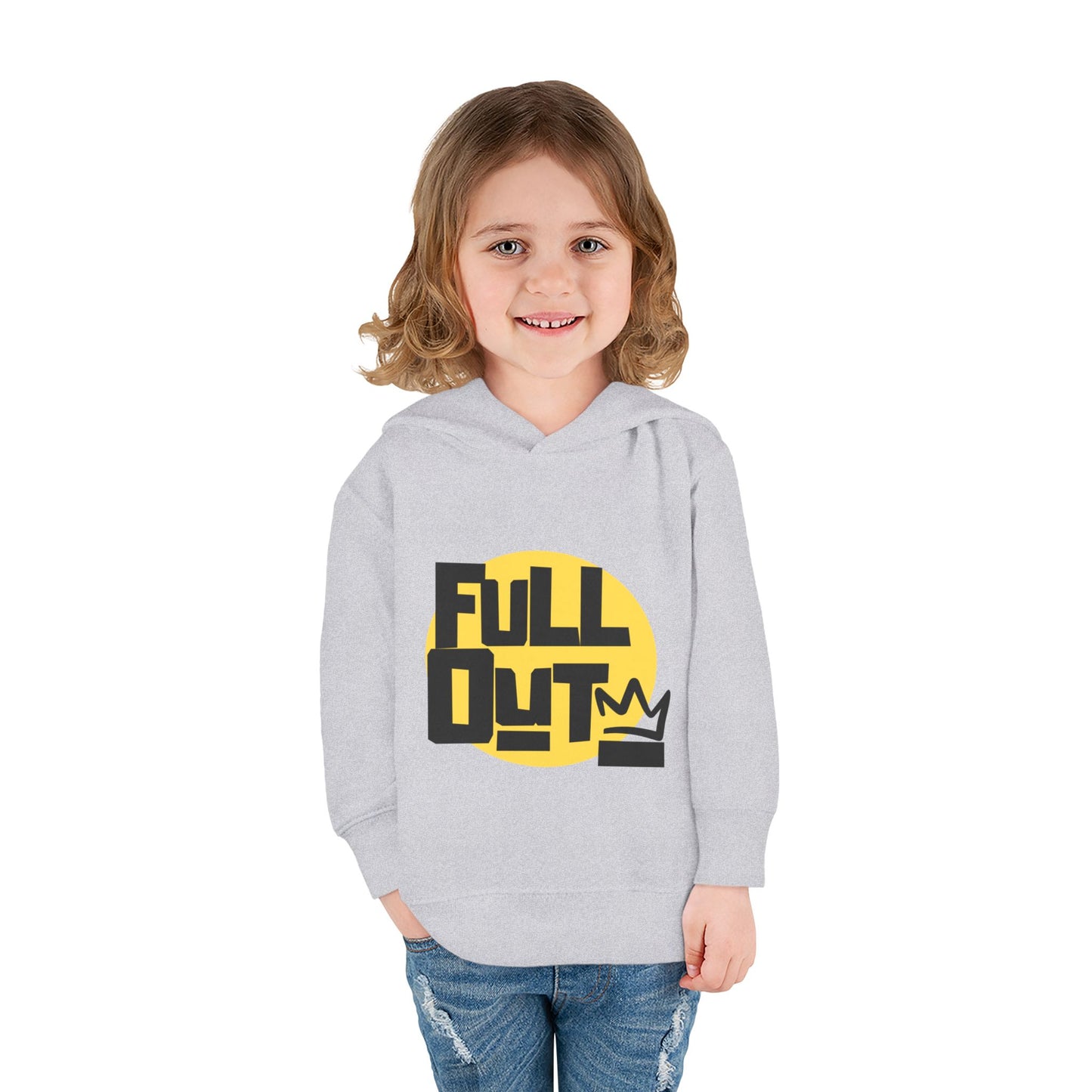 "Full Out" Toddler Pullover Hoodie – Bold Streetwear-Inspired Dance Graphic Fleece Sweatshirt for Kids