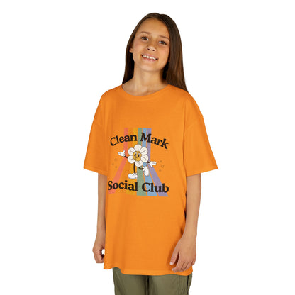 “Clean Mark Social Club” Kids Heavy Cotton™ Tee – Streetwear-Inspired Dance Graphic Tee for Kids