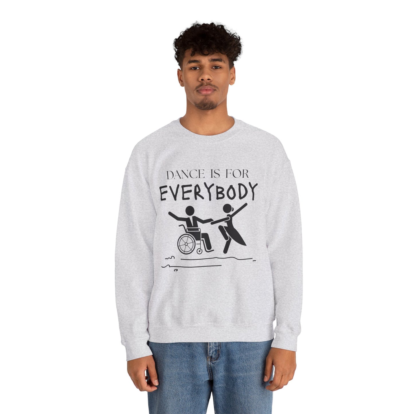 “Dance Is for Everybody” Inclusive Dance Sweatshirt – Unisex Heavy Blend Crewneck with Optional Name or Studio Personalization