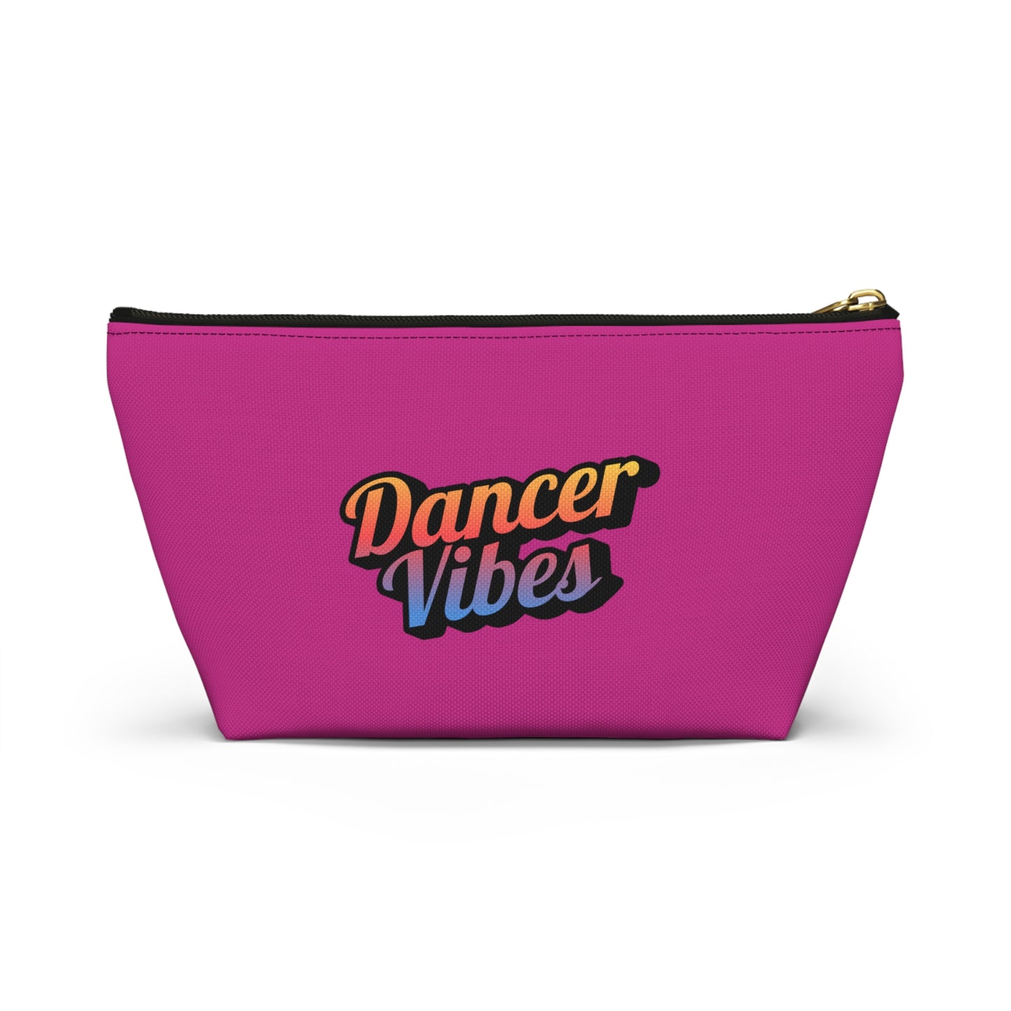 "Dancer Vibes" Makeup Bag – Colorful Text-Based Dance Graphic – Fun Dance-Themed Zipper Pouch for Cosmetics, Accessories & Travel Essentials