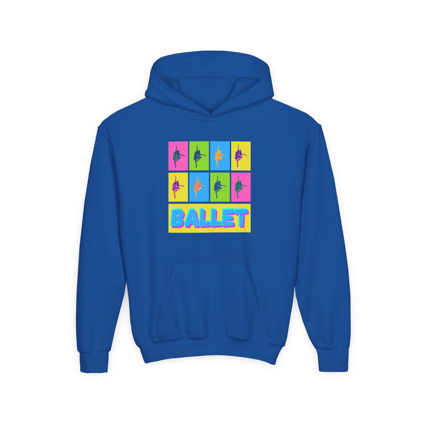 “Ballet” Pop Art Inspired Design with Ballet Dancer Graphics | Streetwear Ballet Hoodie for Kids & Young Dance Enthusiasts | Unisex Youth Hoodie