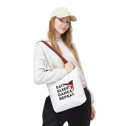 "Eat Sleep Dance Repeat" B-Boy Canvas Tote Bag – Hip-Hop Dancer Graphic Dance Tote for Everyday Use