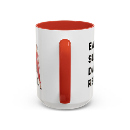"Eat Sleep Dance Repeat" Accent Coffee Mug – Bold Dancer Graphic Ceramic Mug for Dance Lovers