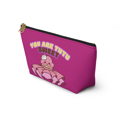 "You Are Tutu Sweet" Accessory Pouch & Makeup Bag – Kawaii Cupcake with Tutu Graphic