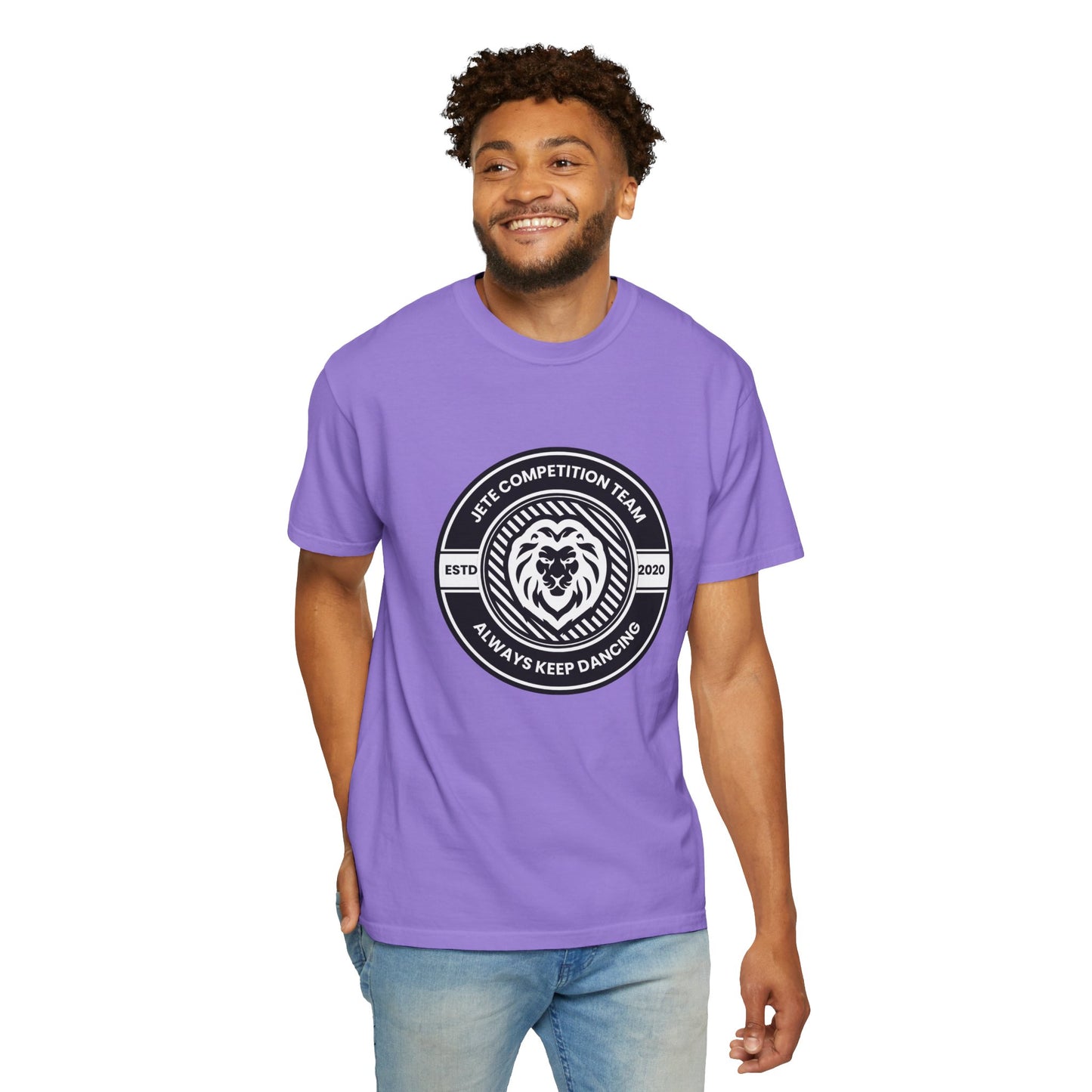 "Jeté Competition Team,  Always Keep Dancing" Unisex Garment-Dyed T-Shirt – Collegiate-Style Dance Graphic Tee – Shirt for Dancers & Teams