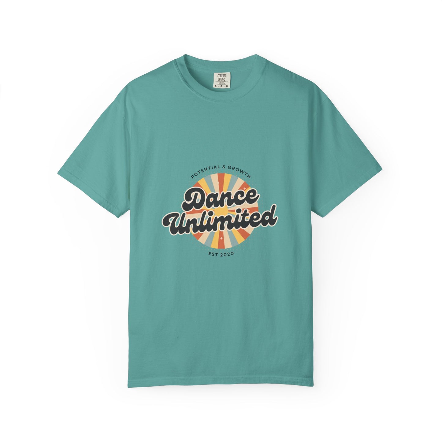 "Dance Unlimited, Potential & Growth" Unisex Garment-Dyed T-Shirt – Retro-Inspired Dance Motivation Graphic Tee – Inspirational Shirt for Dancers"