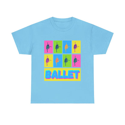 "Ballet" Pop Art Inspired Dance Graphic Unisex Heavy Cotton Tee – Artistic Ballet Dancer T-Shirt for Dance Lovers