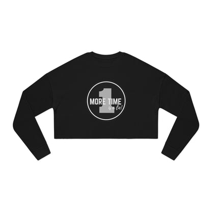 "One More Time is a Lie" Women’s Cropped Dance Sweatshirt – Bold Emblem Graphic | Funny Rehearsal Quote Apparel for Dancers & Performers