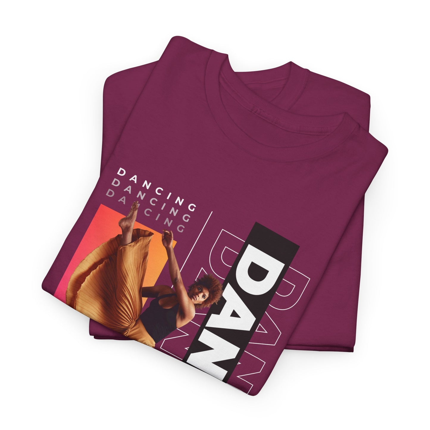 “Dancing” Streetwear-Inspired Female Dancer Unisex Heavy Cotton Tee – Urban Dance Graphic T-Shirt for Performers and Dance Lovers