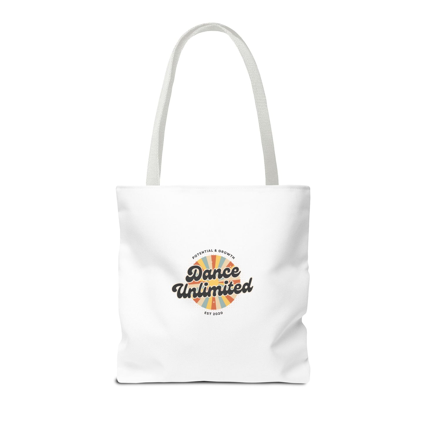 "Dance Unlimited, Potential & Growth" Canvas Tote Bag – Retro Graphic Dance Bag | Stylish Reusable Dance Tote for Dancers & Dance Moms